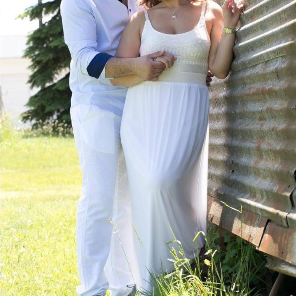 White Bebe maxi dress